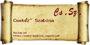 Csekő Szabina névjegykártya